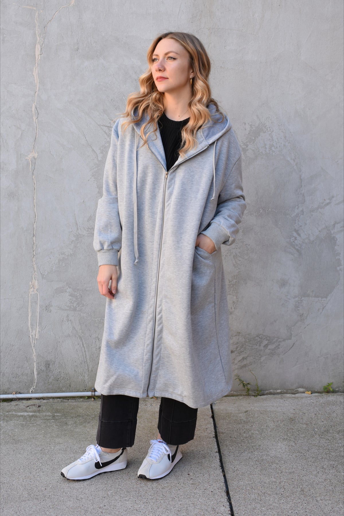 longline hoodie jacket