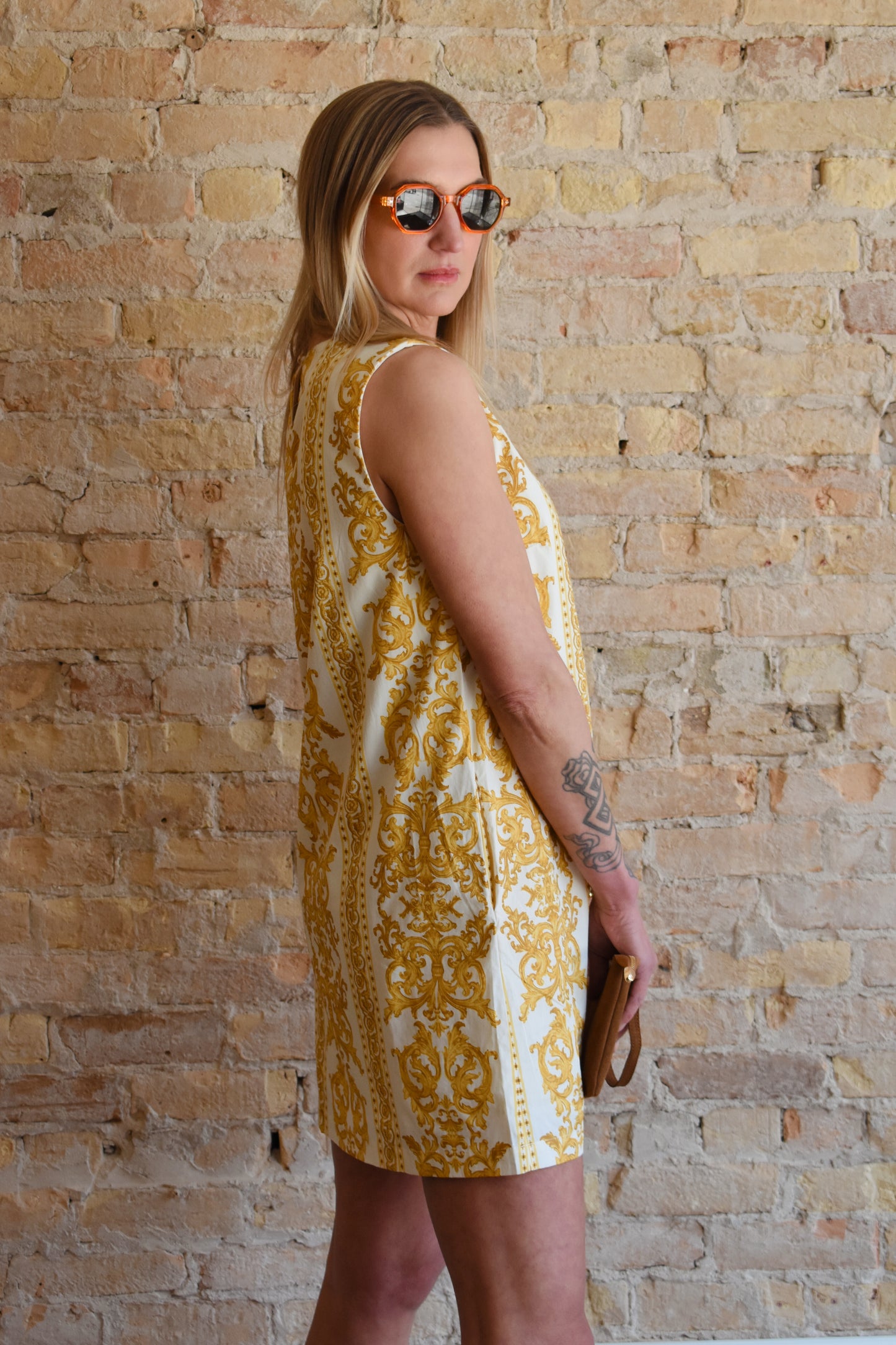 damask shift dress