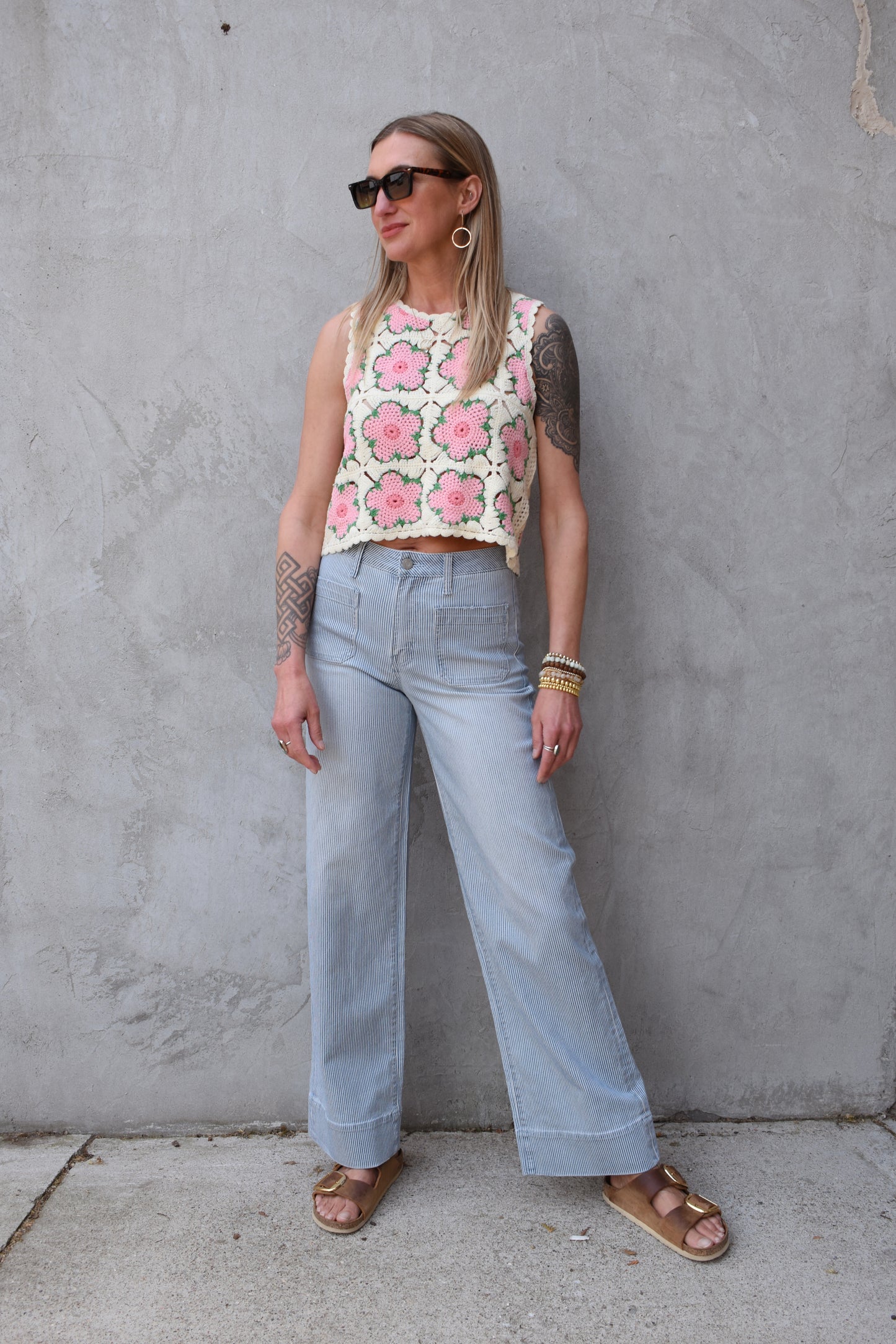 Olivia striped wide leg