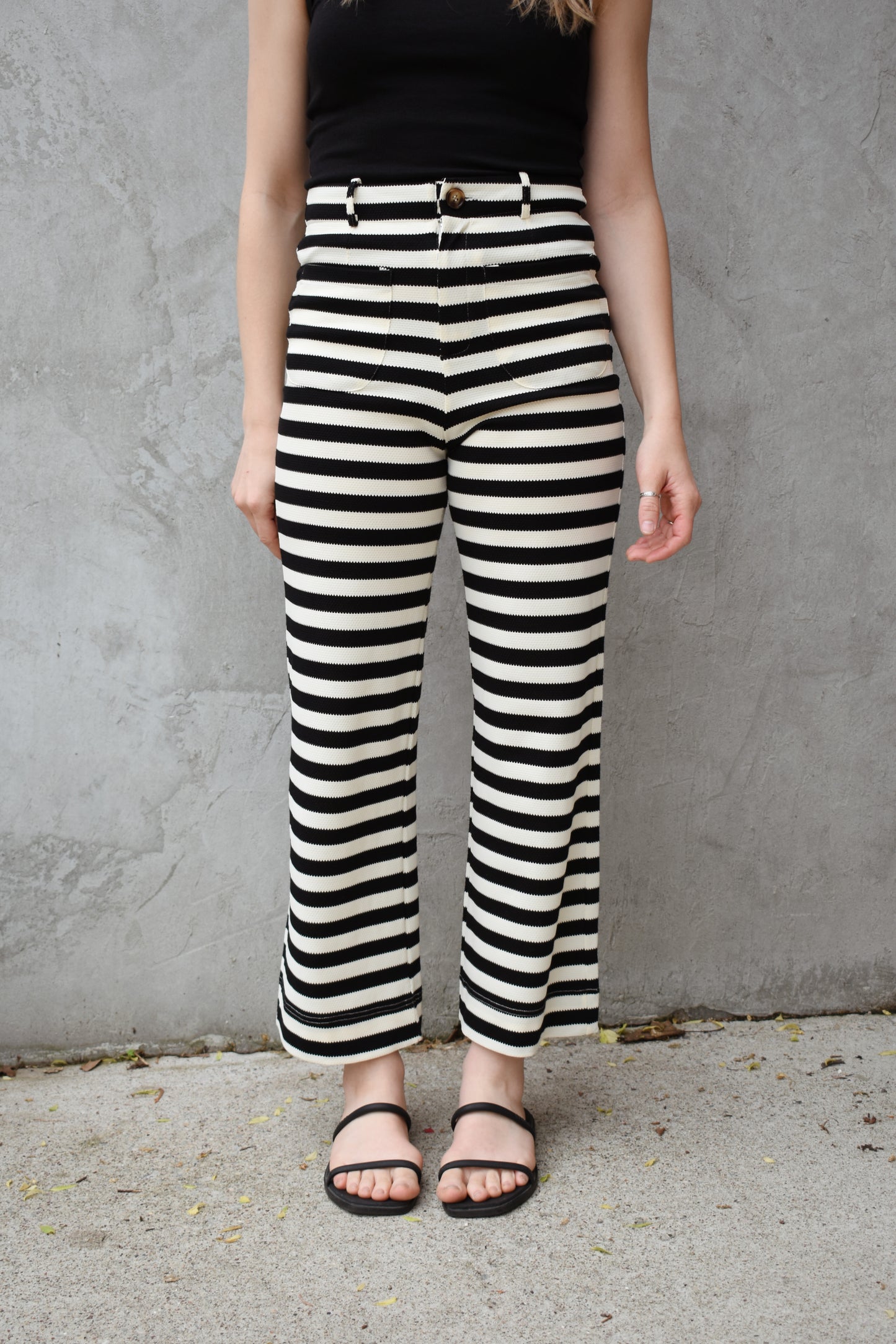 striped wide leg pants