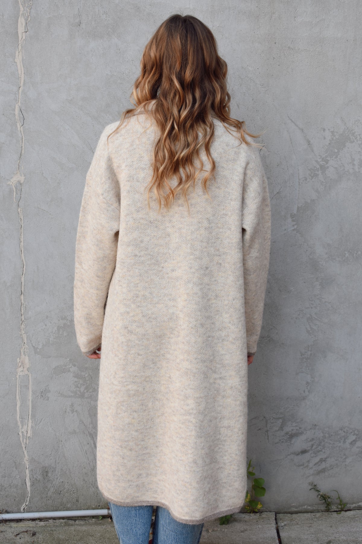 notched collar coatigan