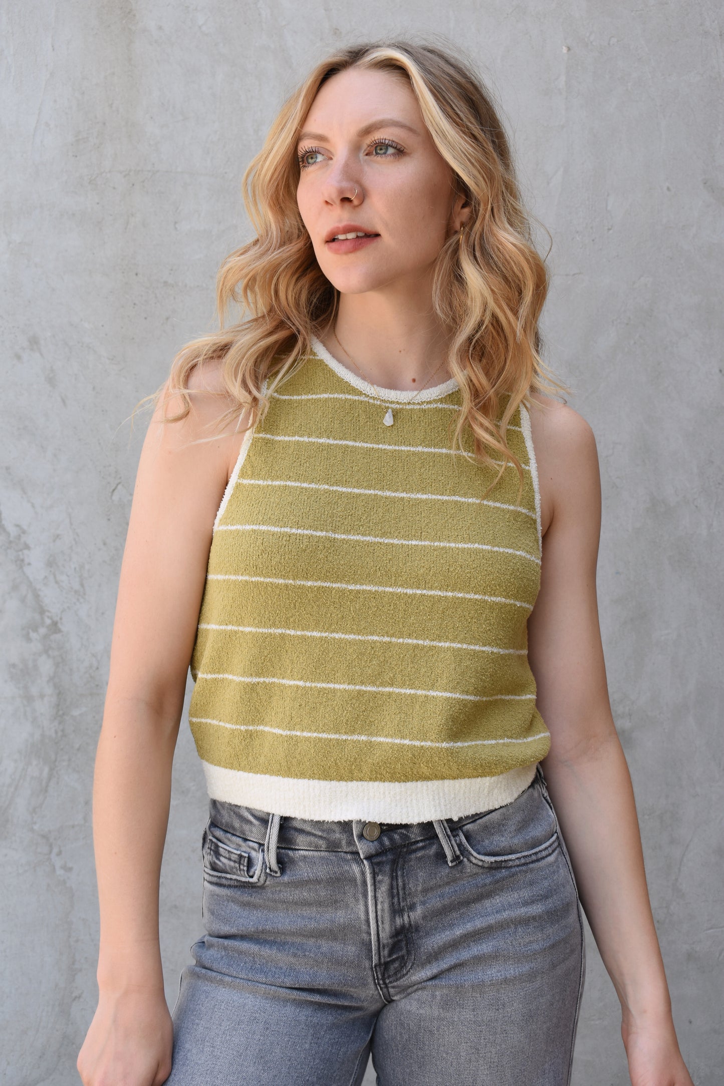 wide pin-striped vest