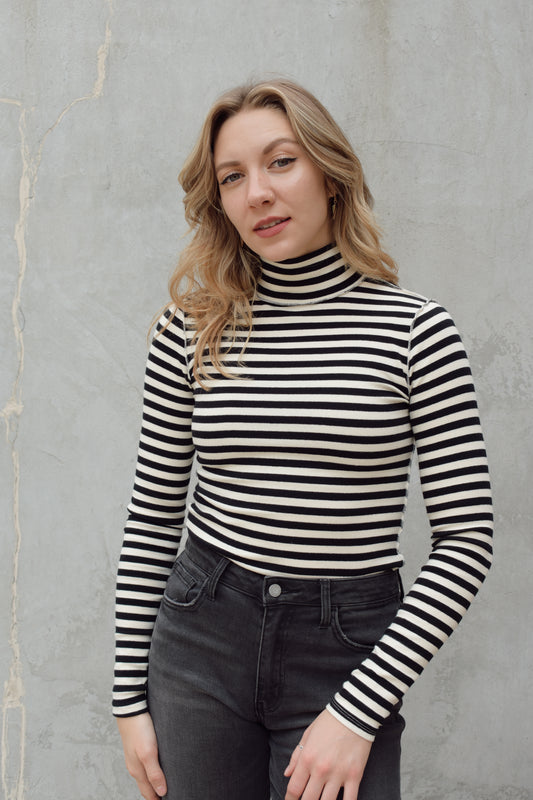 striped turtleneck
