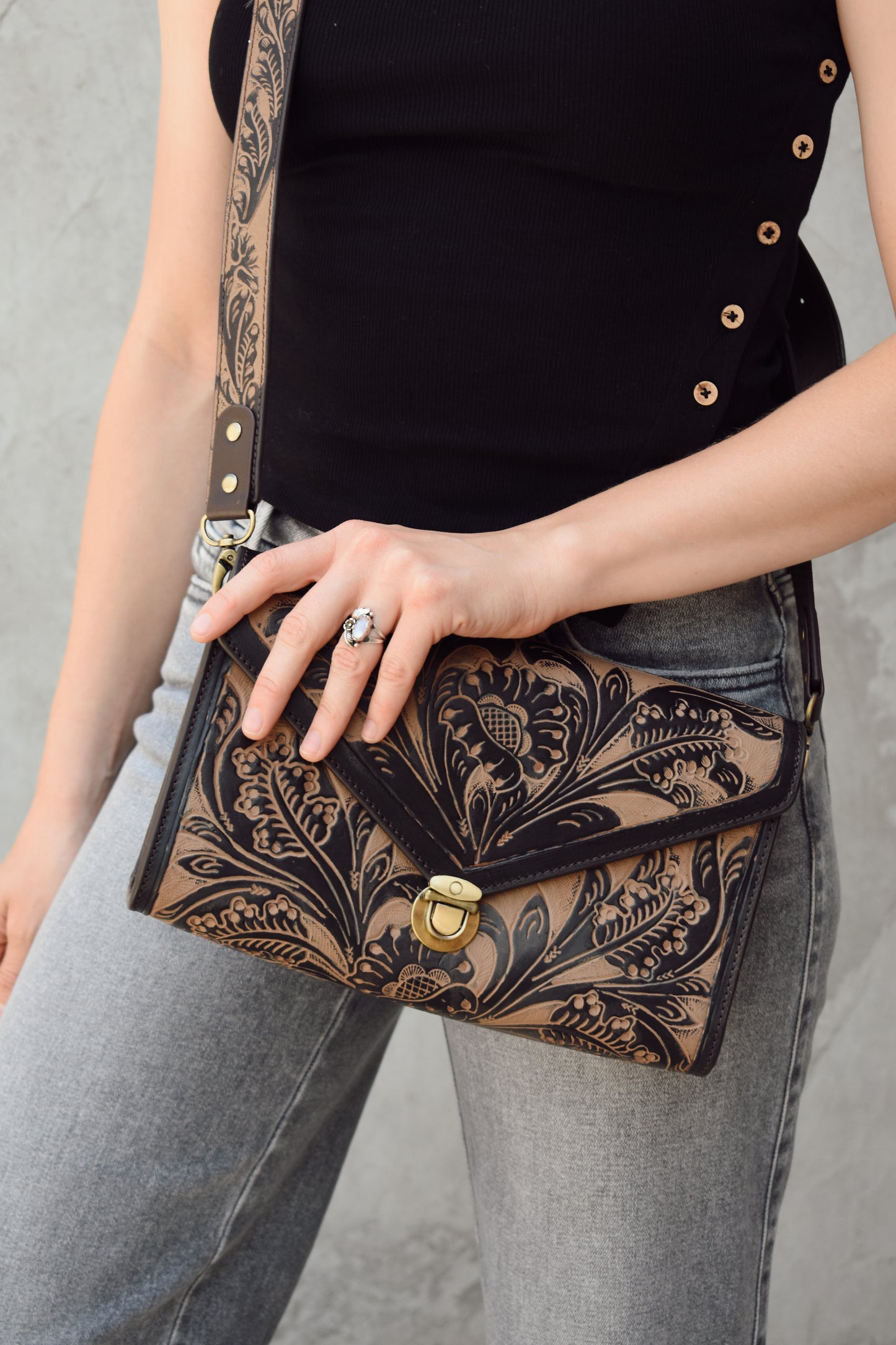Lark Hand-Tooled Bag