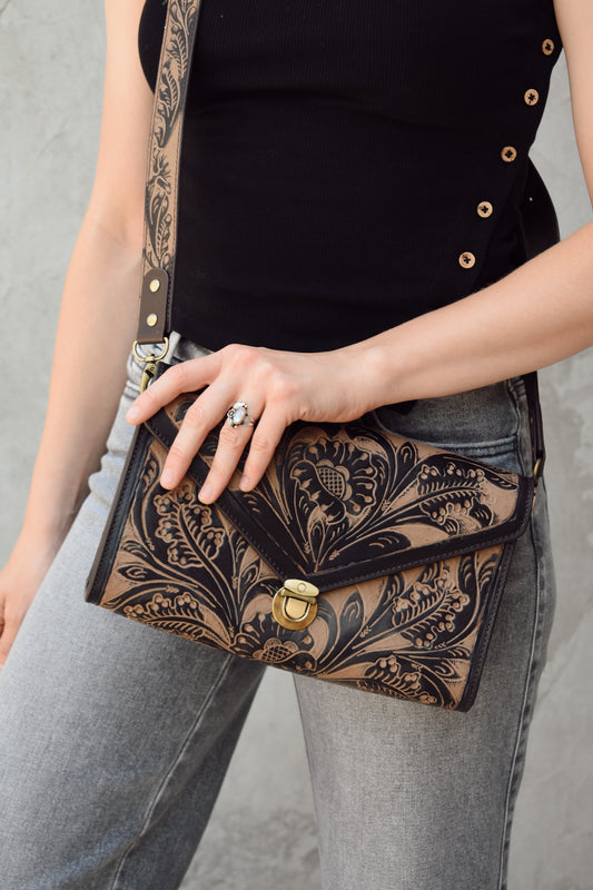 Lark Hand-Tooled Bag