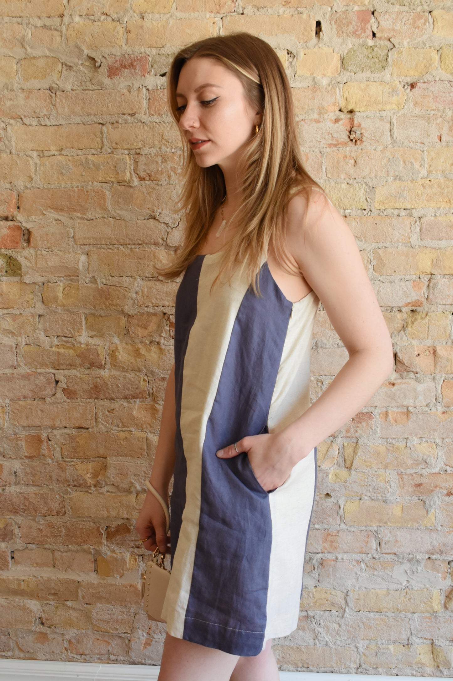 blocked mini dress