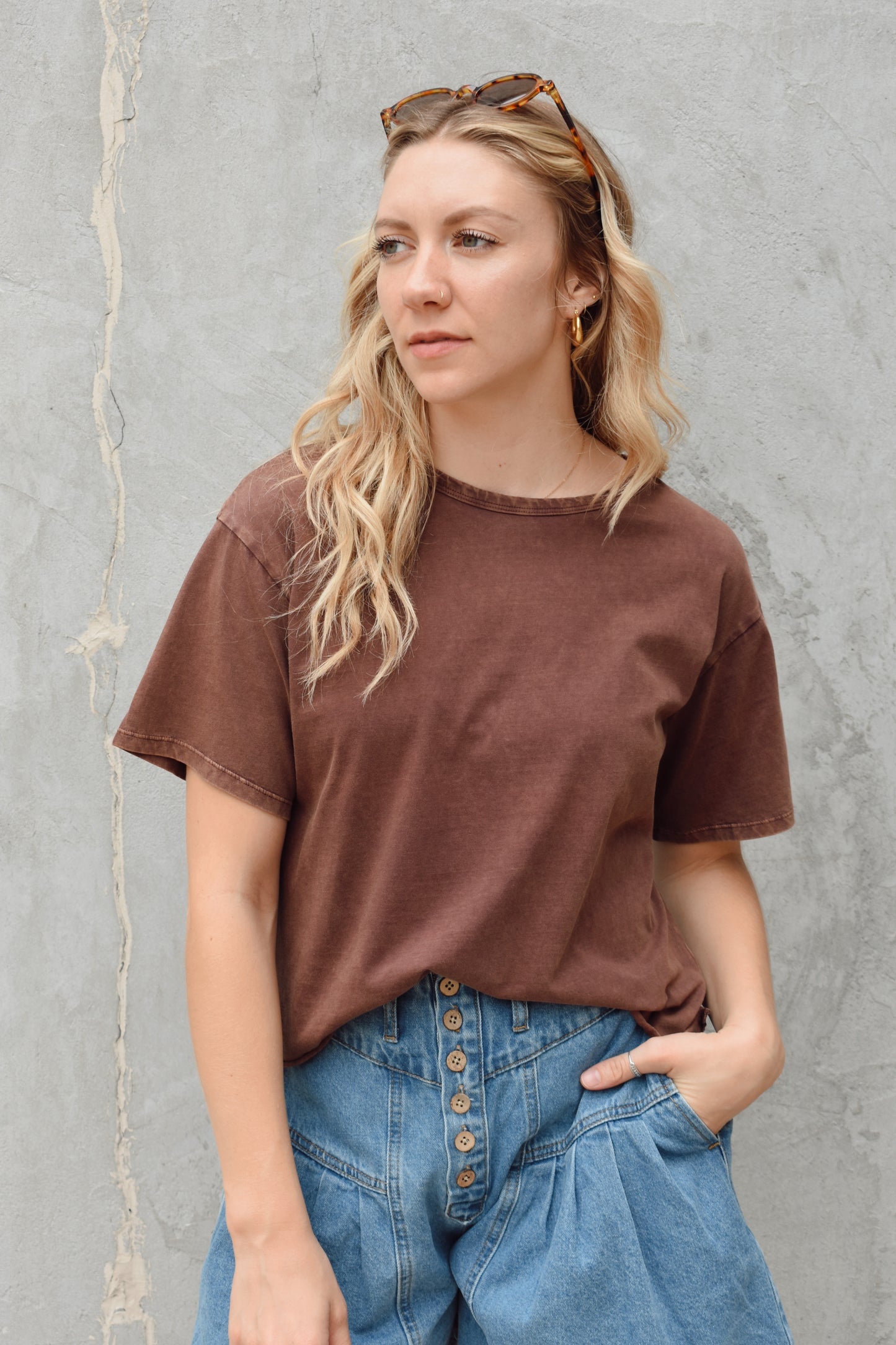 cropped mineral tee