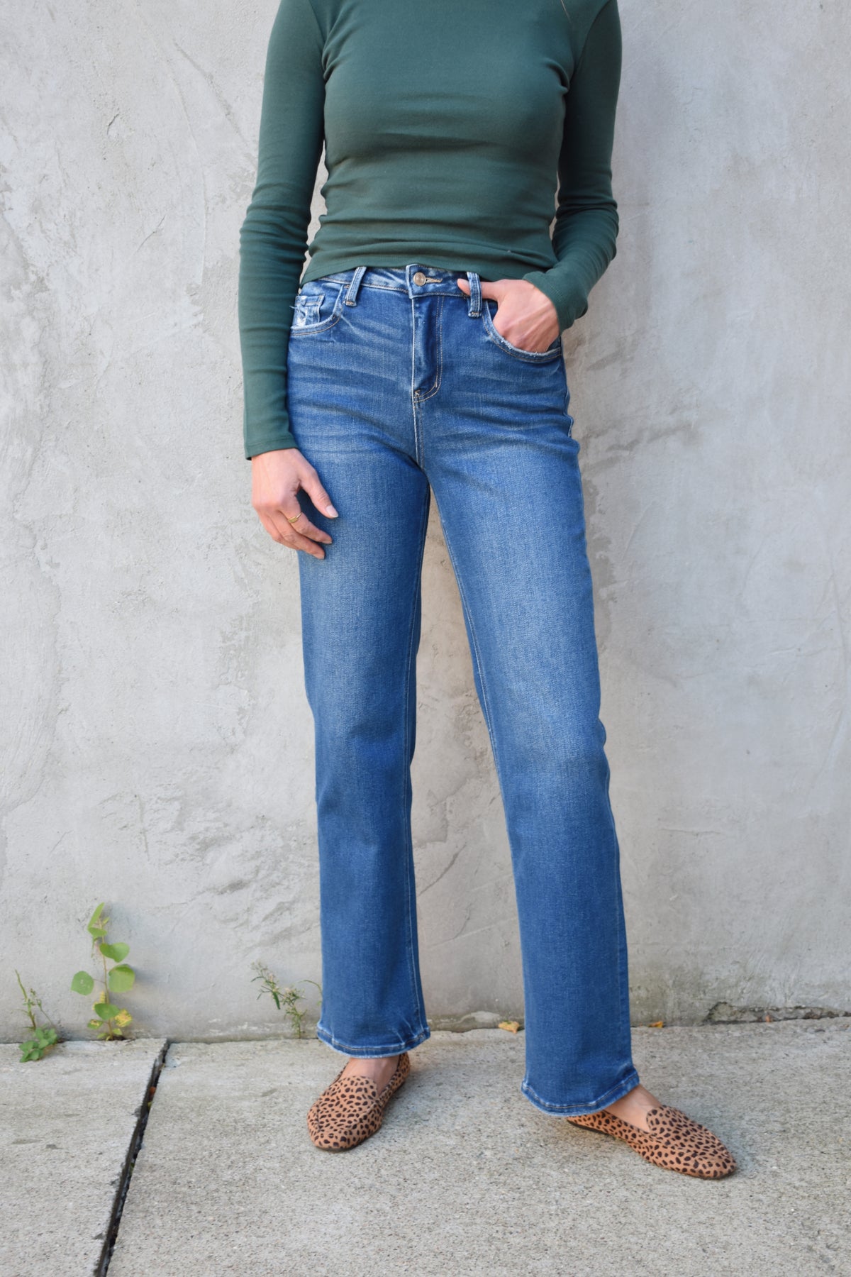dark slim wide jeans