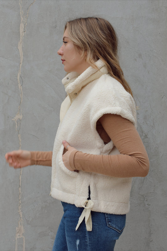 quilted sherpa vest