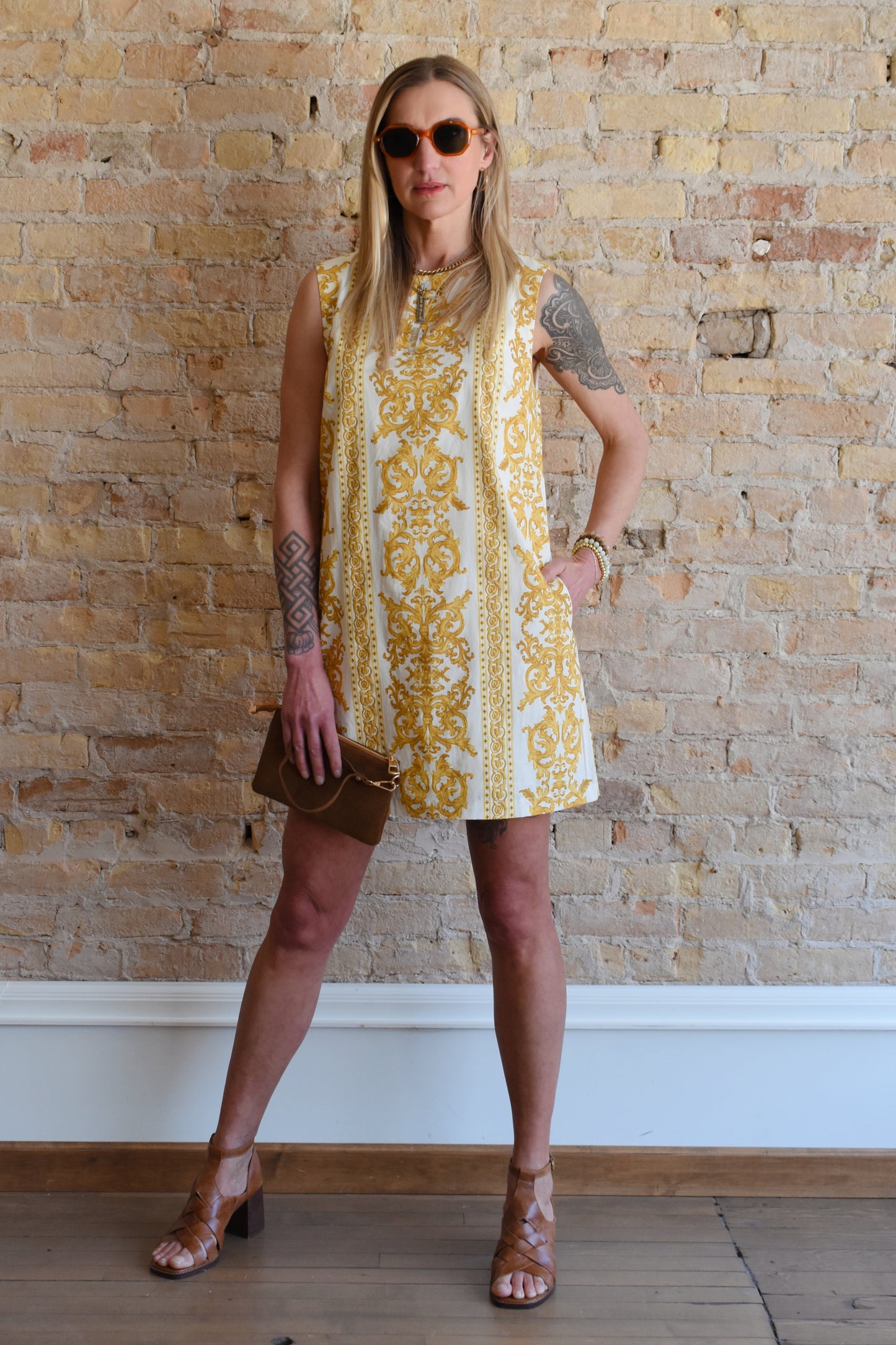 damask shift dress