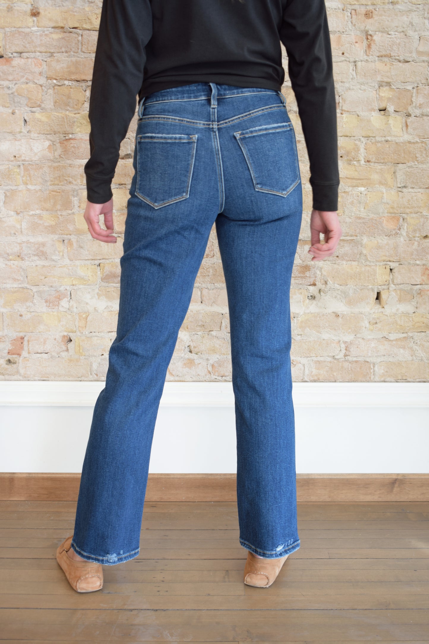 dark straight jeans