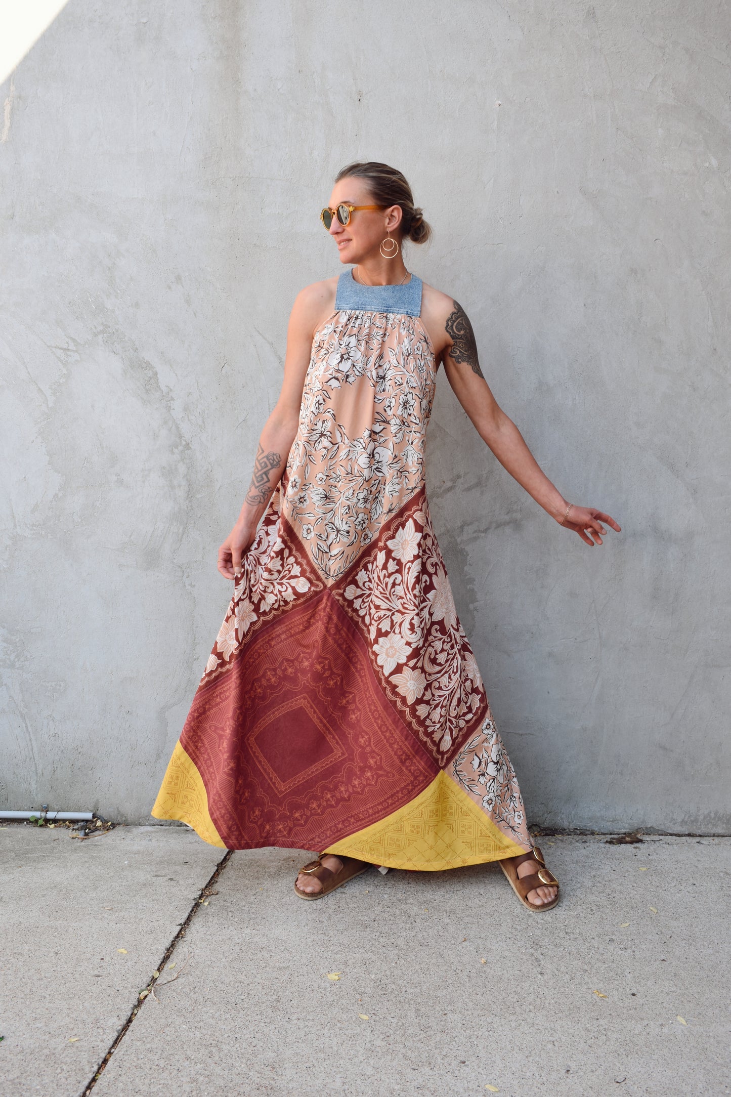 patchwork bandana dress