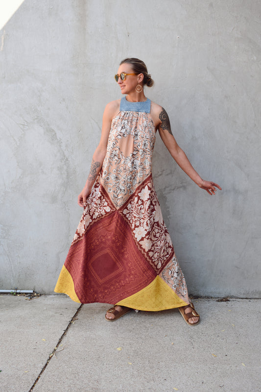 patchwork bandana dress