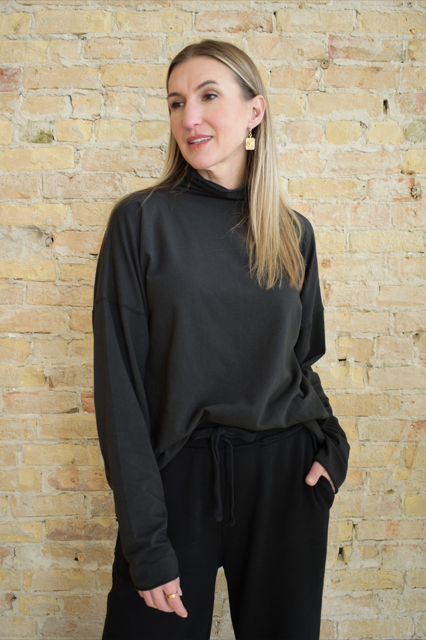 pima slouchy turtleneck