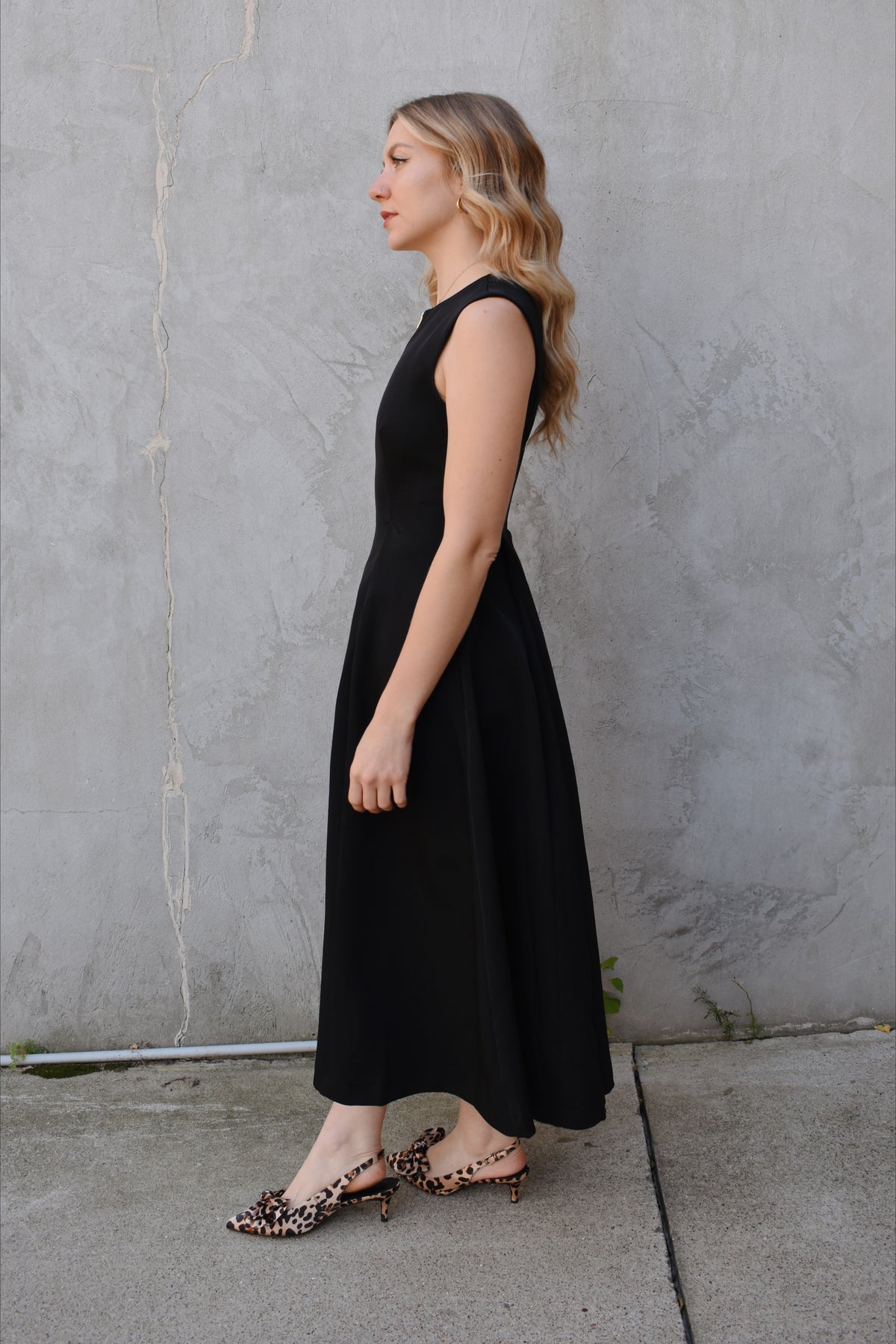 zipped up midi dress
