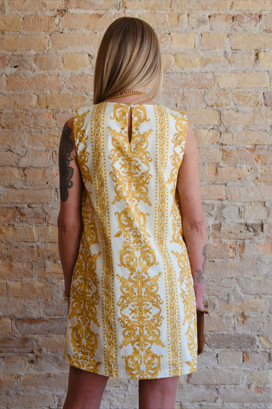 damask shift dress