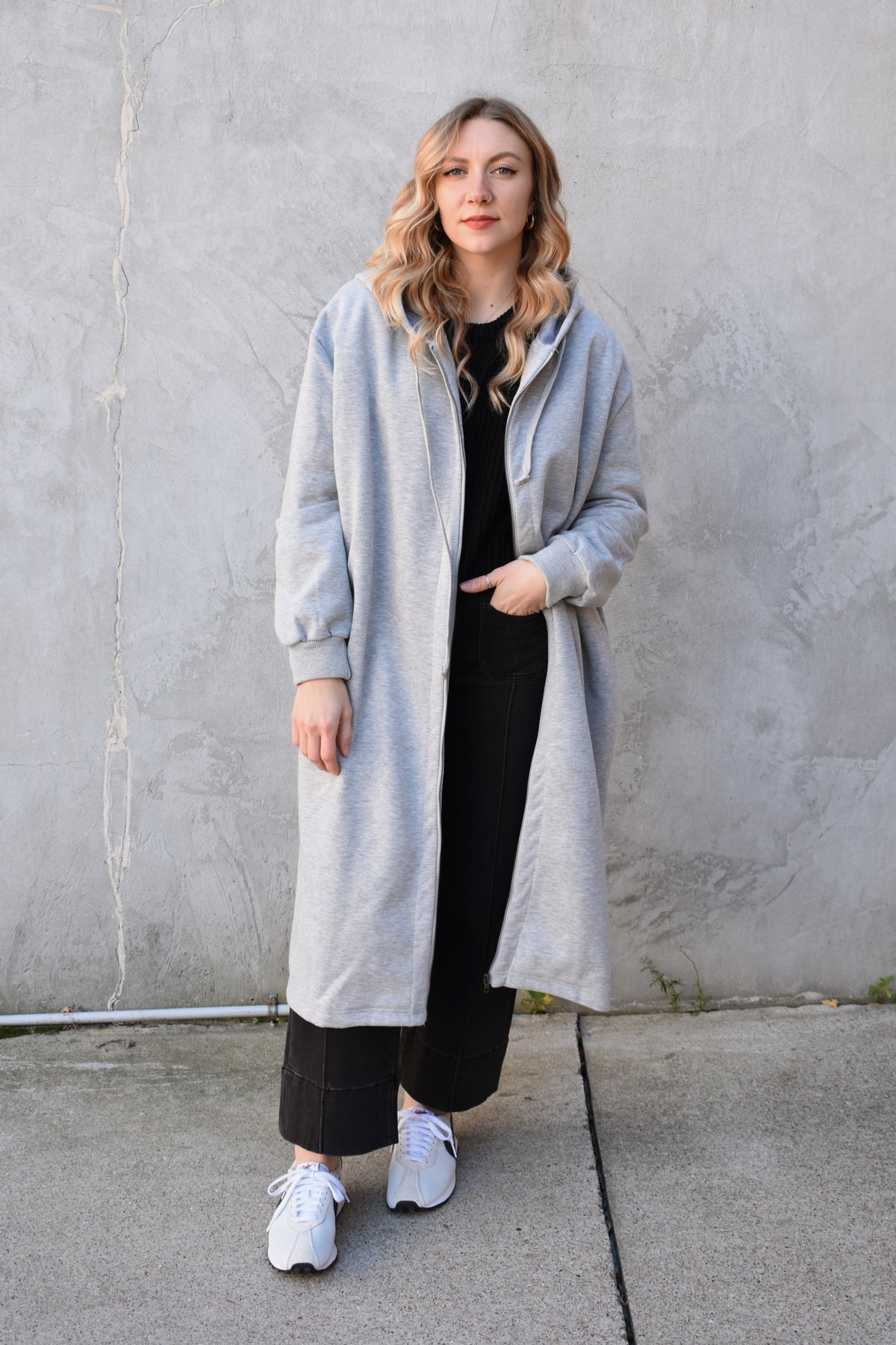 longline hoodie jacket