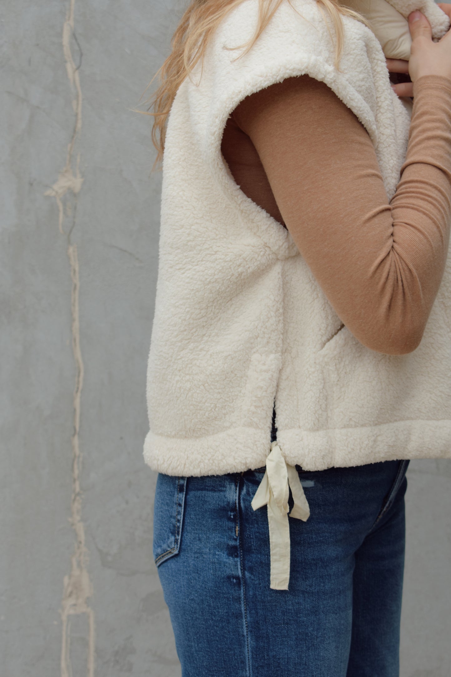 quilted sherpa vest