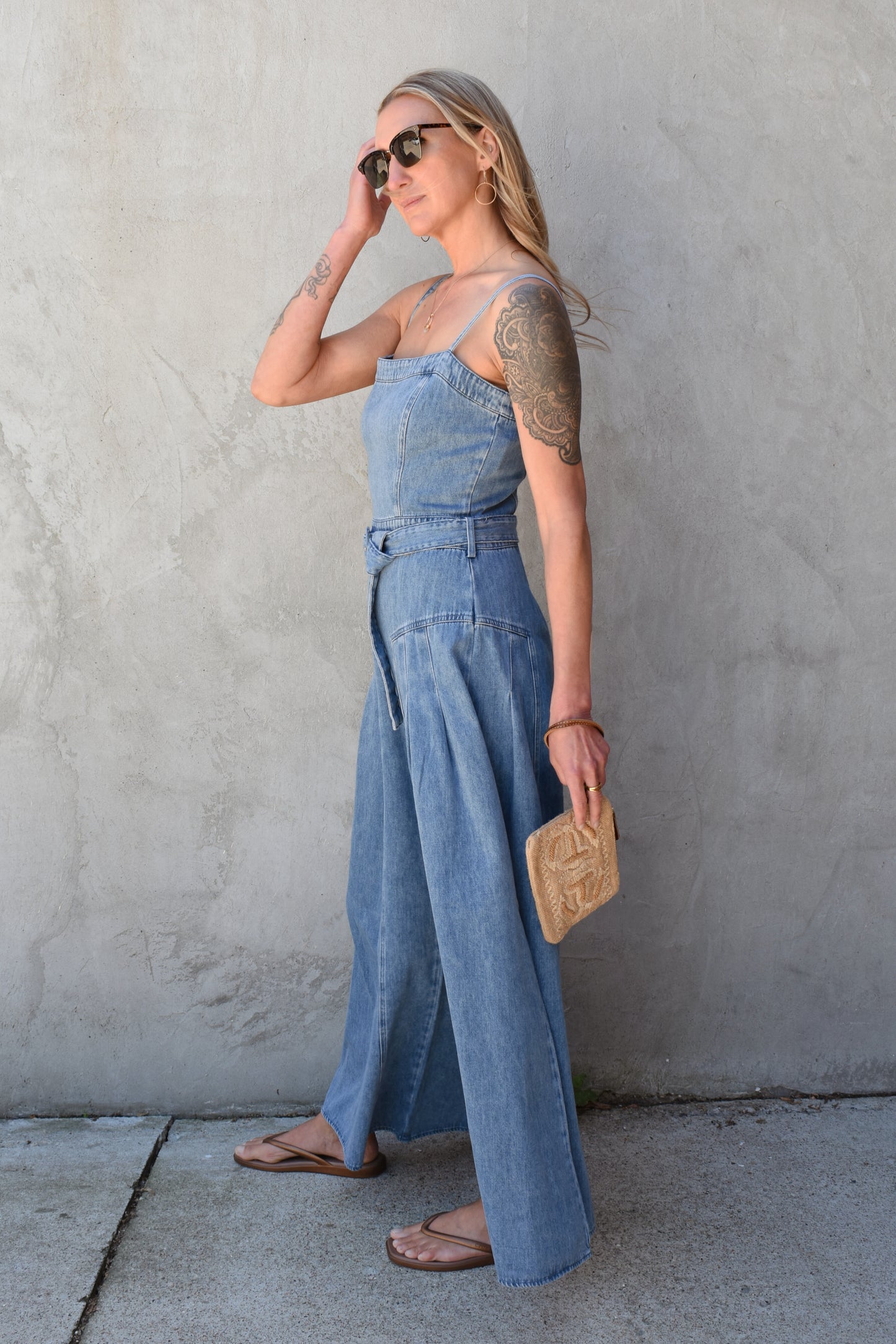 summer denim jumpsuit
