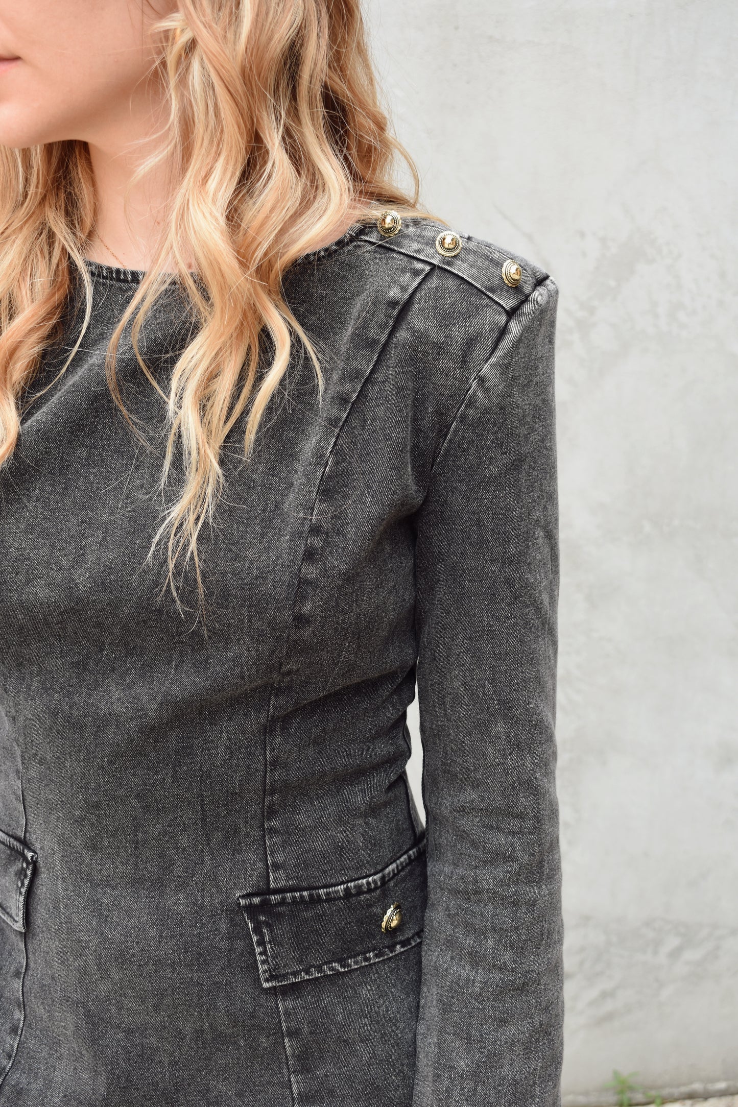 denim mini dress