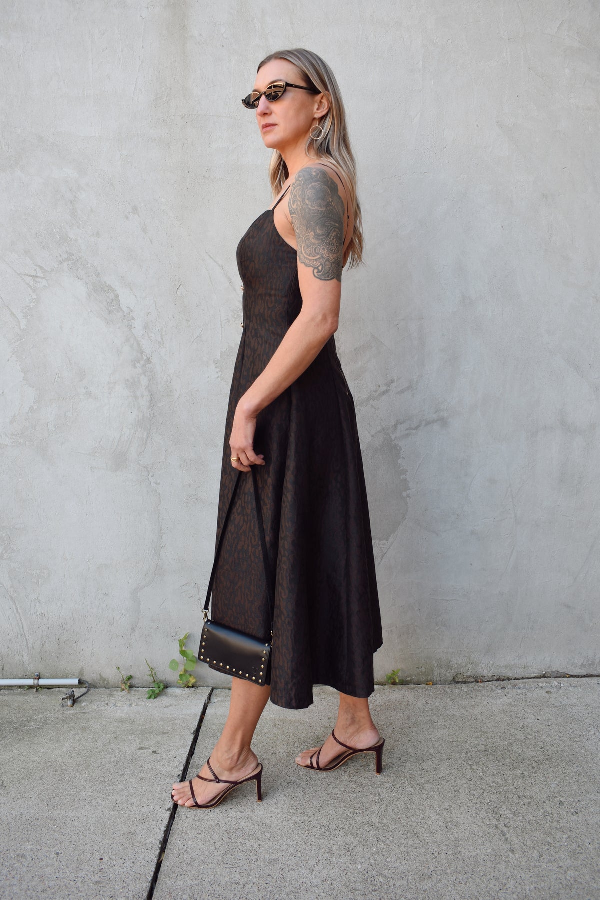 mod leopard midi dress