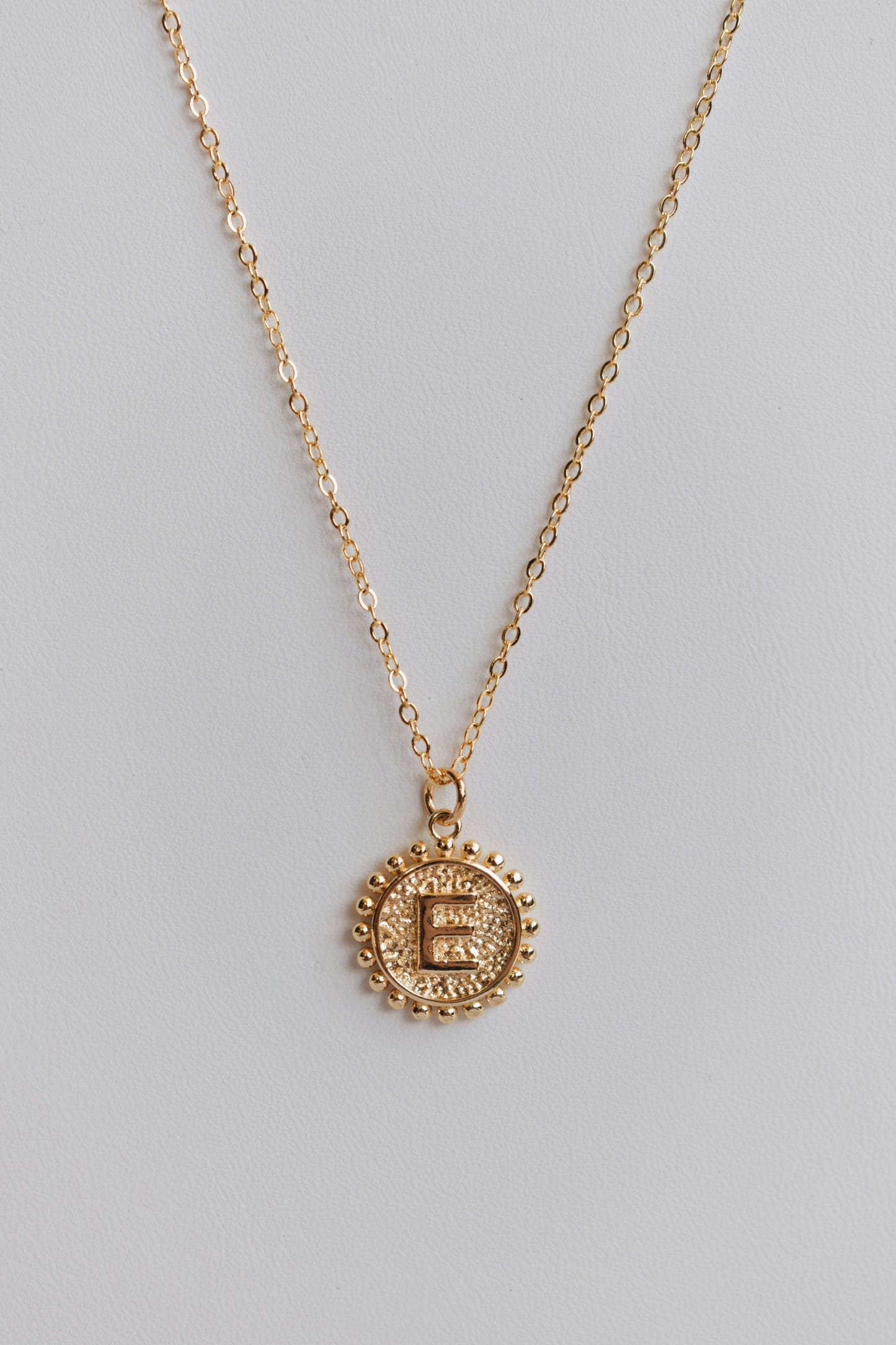 revival made goods initial alphabet pendant gold plated necklace us maker letter E