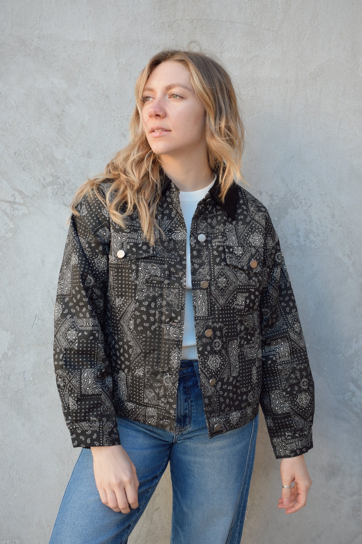 paisley bomber jacket