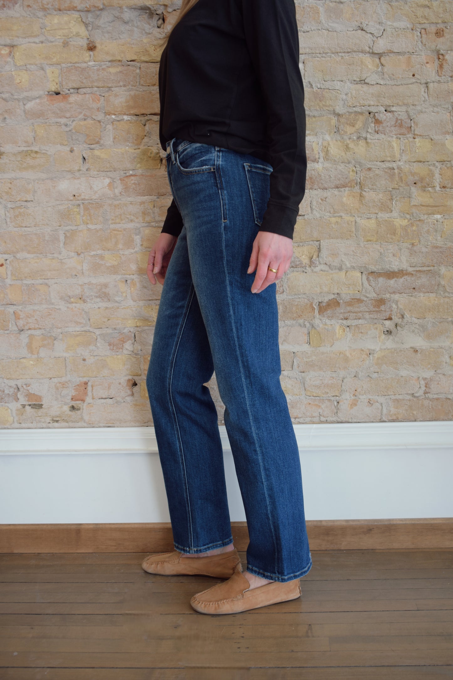 dark straight jeans