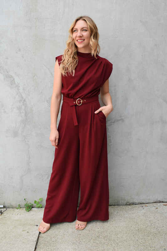 bold belted jumpsuit
