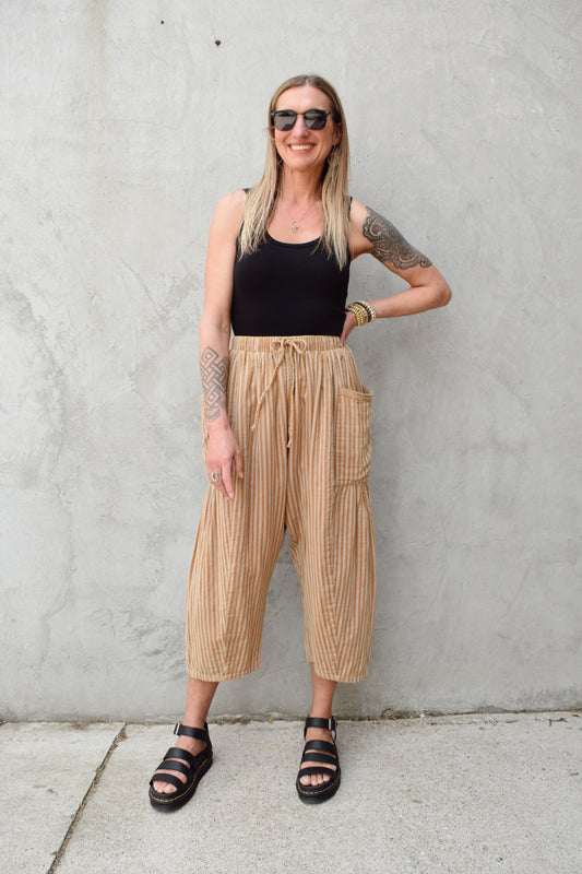 striped harem pants