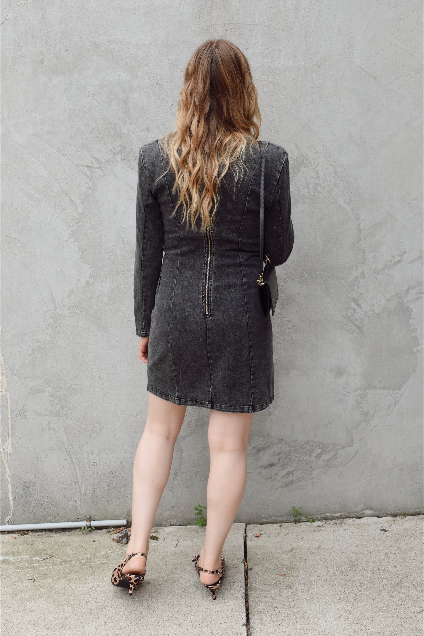 denim mini dress