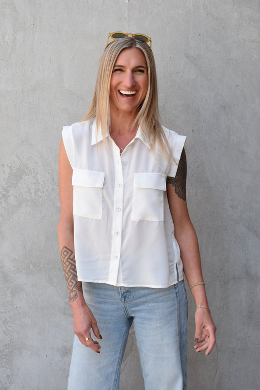 sleeveless chiffon blouse
