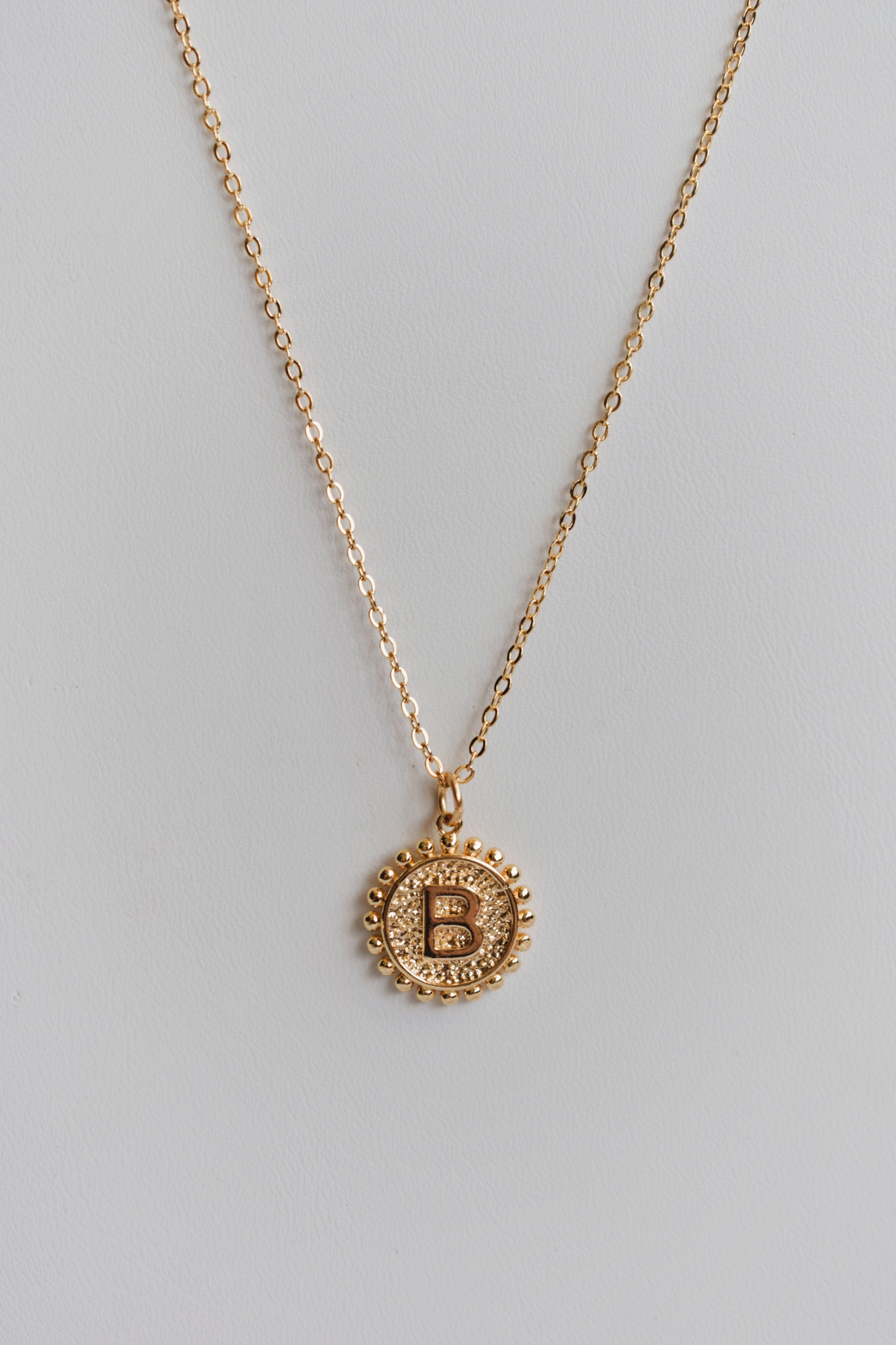 revival made goods initial alphabet pendant gold plated necklace us maker letter B