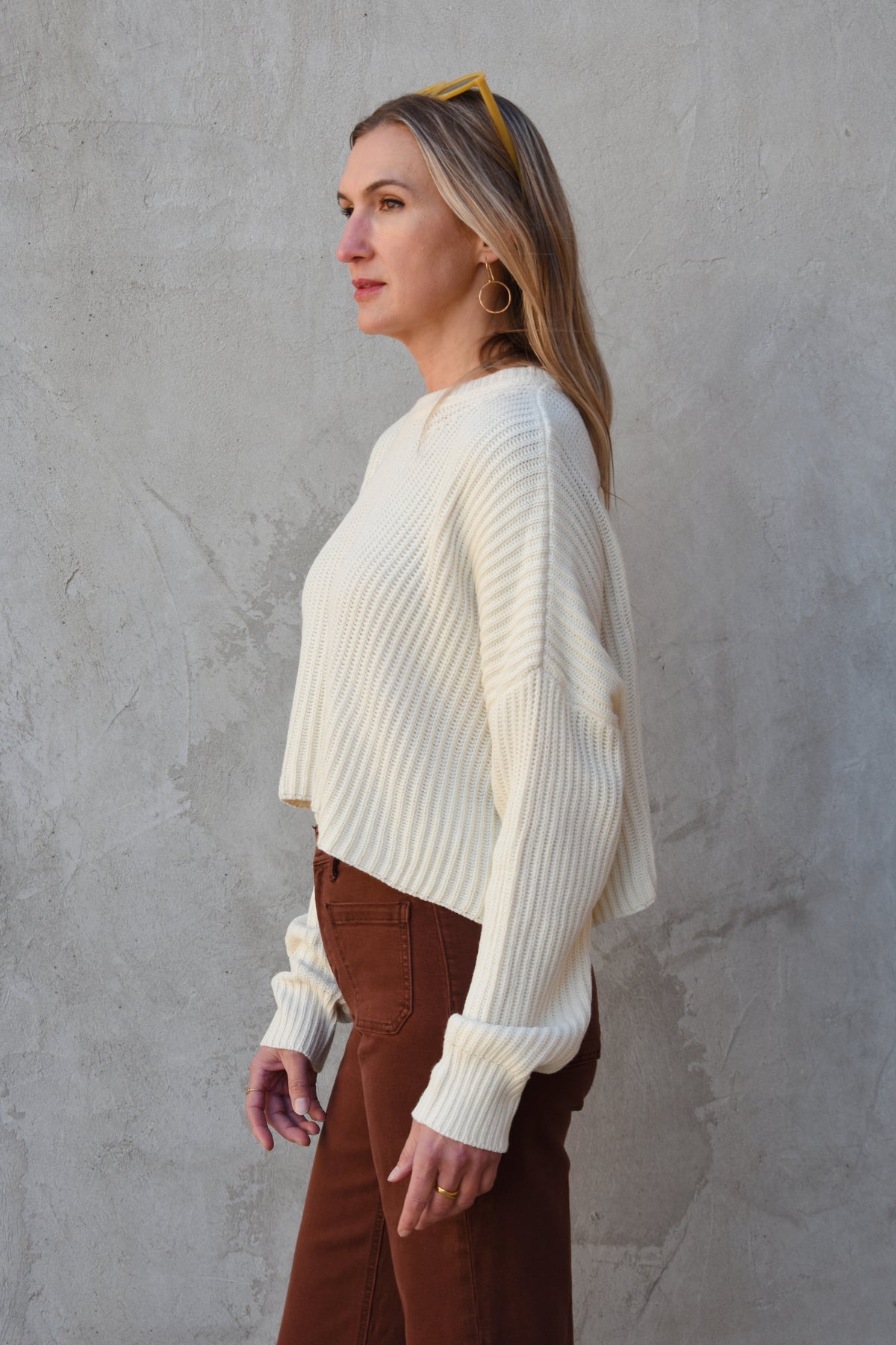 cropped ribbed sweater