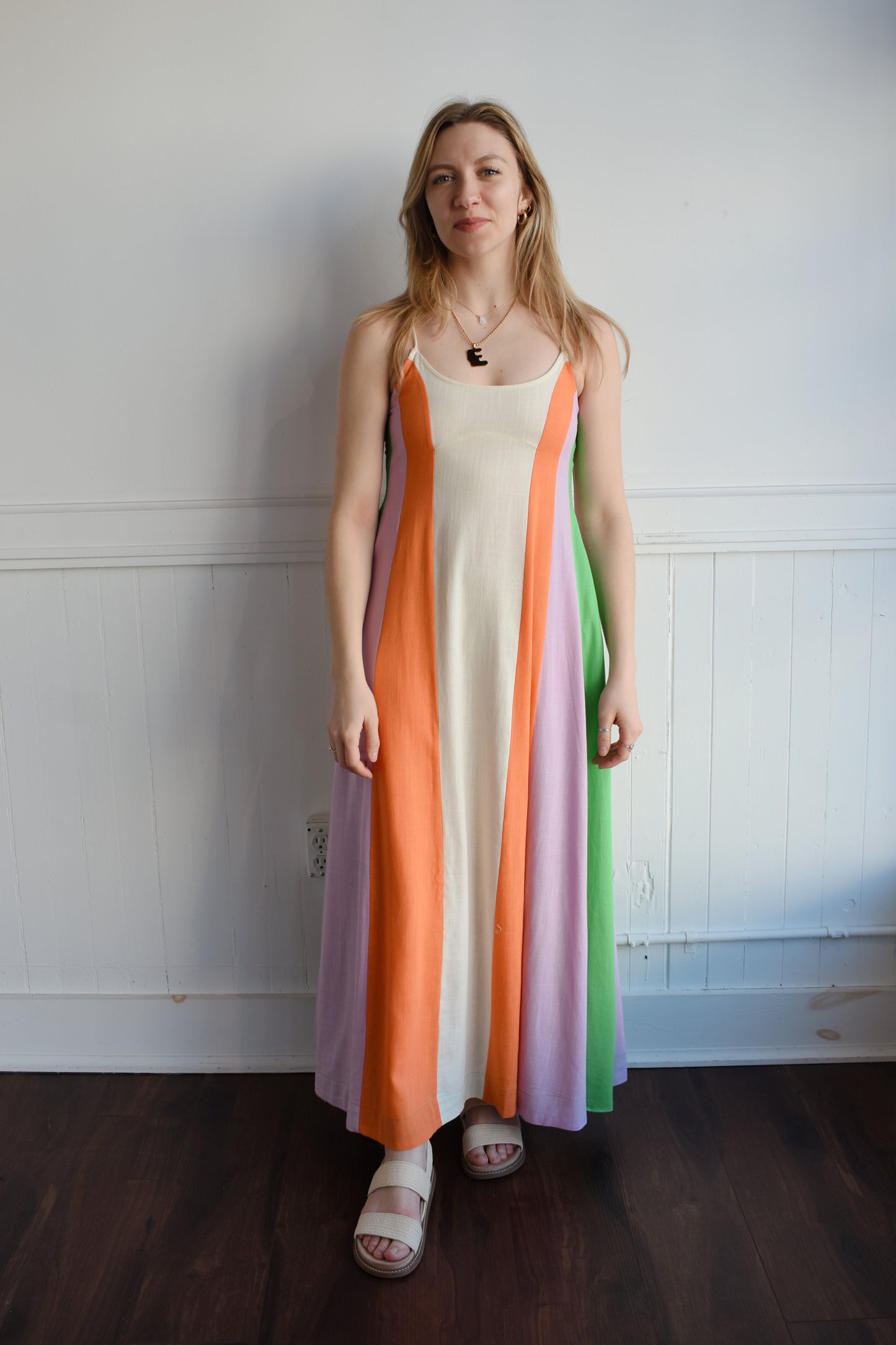 colorblock maxi dress