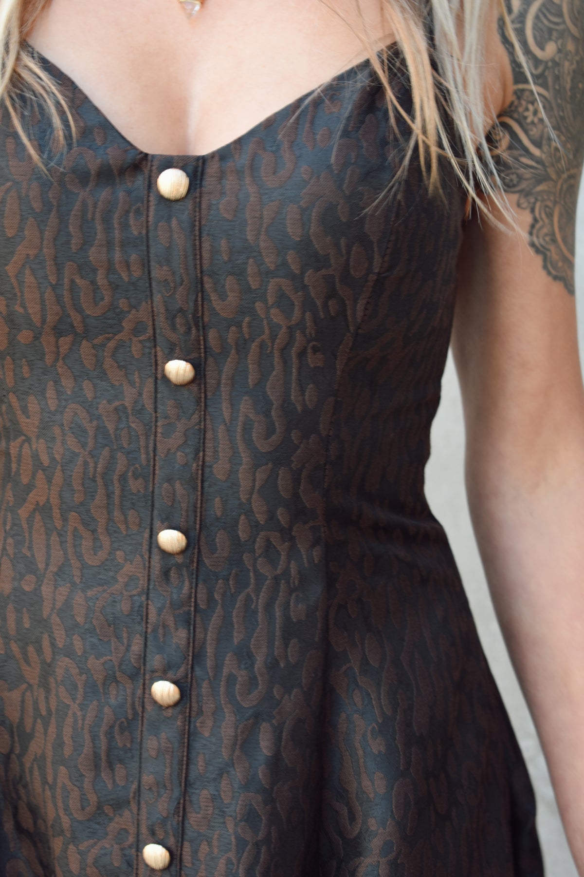mod leopard midi dress