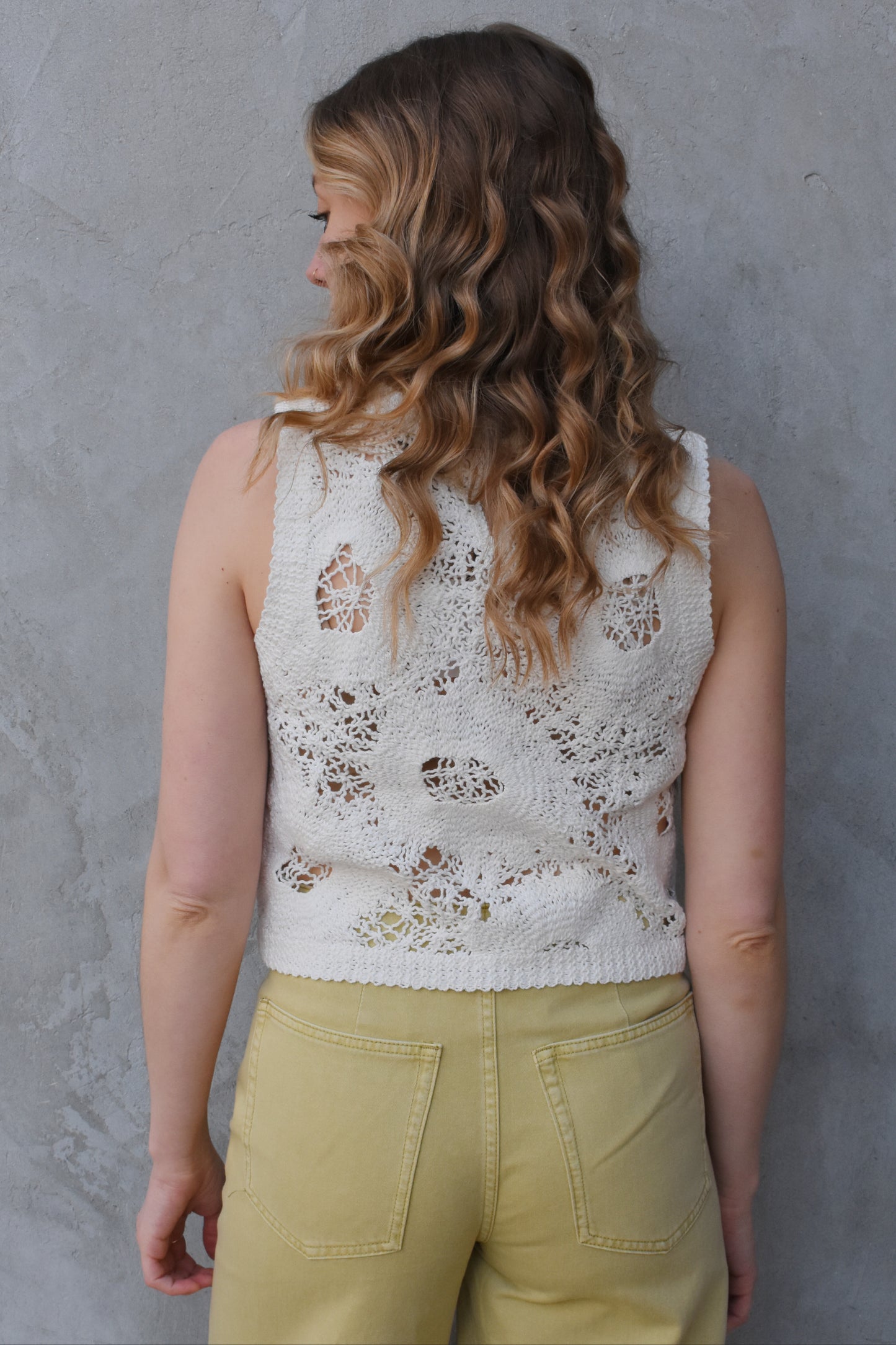floral sweater vest